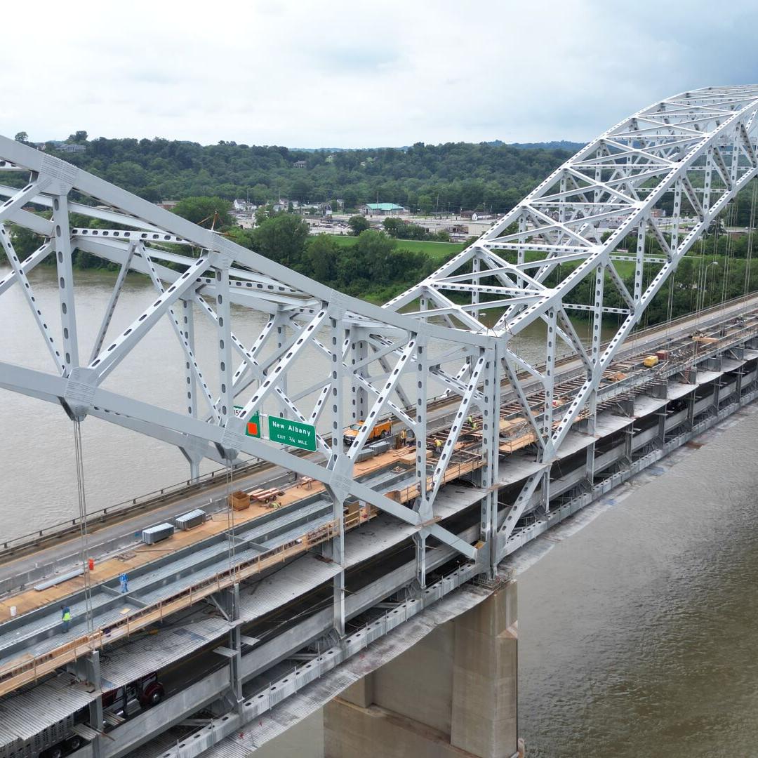 Sherman Minton construction drone view